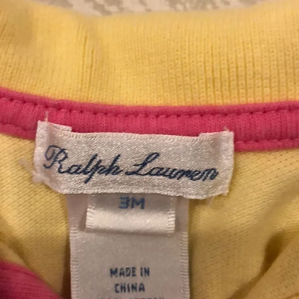 Ralph Lauren Baby Girls Yellow Dress/Diaper Cover